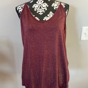 🛍 Sparkly Wine&Gold Spaghetti Strap Top 🖤